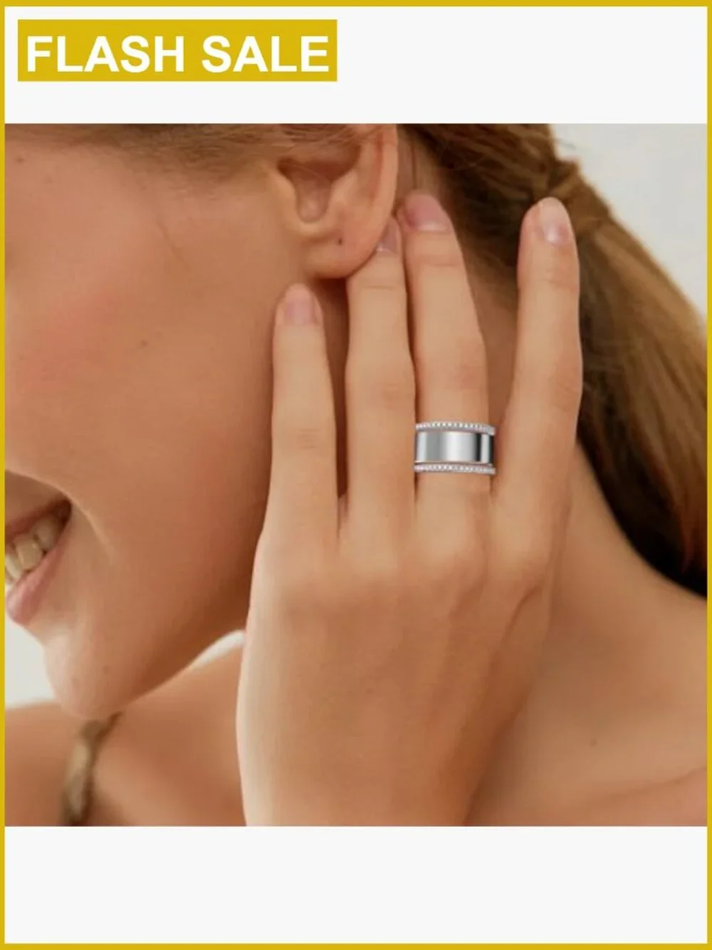 2 Pack 14K Gold Plated Stacking Rings for Smart Rings, Cubic Zirconia Ring